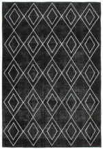 Modern Halı- Siyah Pamuk Üzerine Yün El Dokuma Halı-284x408