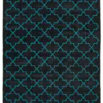 Modern Halı- Siyah Pamuk Üzerine Yün El Dokuma Halı-283x385