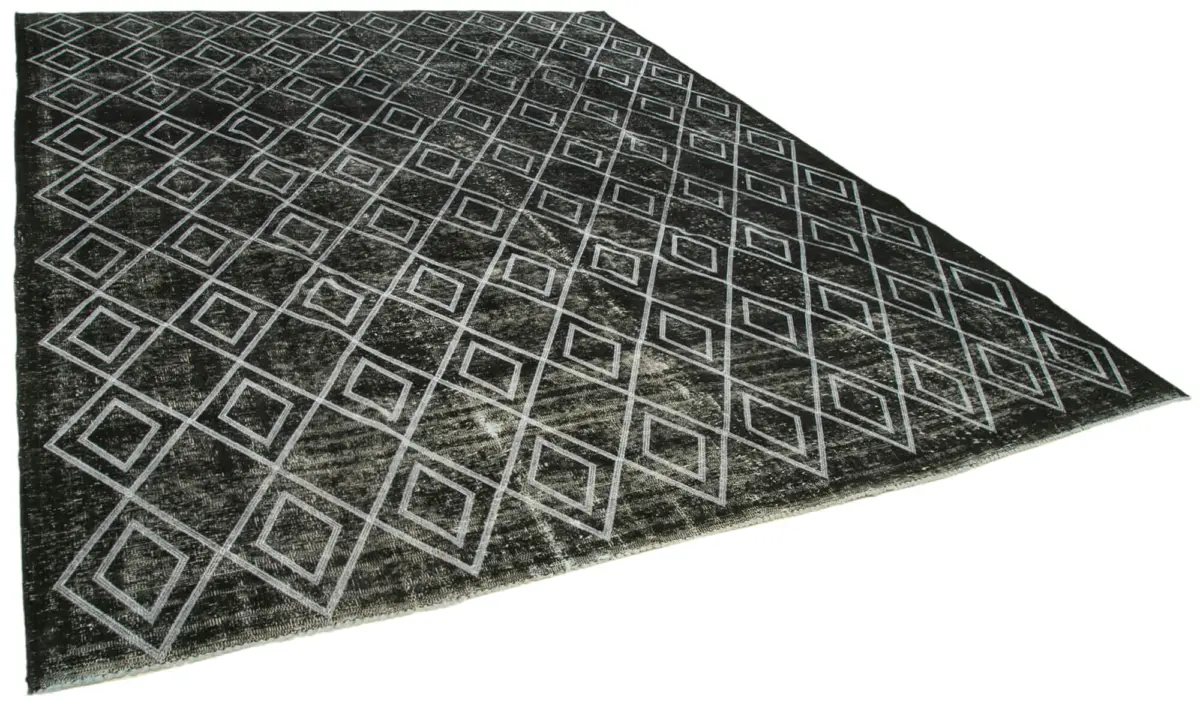 Modern Halı- Siyah Pamuk Üzerine Yün El Dokuma Halı-290x369 - Görsel 2