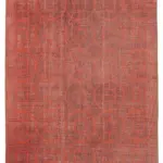 Modern Halı- Kırmızı Pamuk Üzerine Yün El Dokuma Halı-206x305