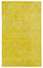 Modern Halı- Sarı Pamuk Üzerine Yün El Dokuma Halı-148x245