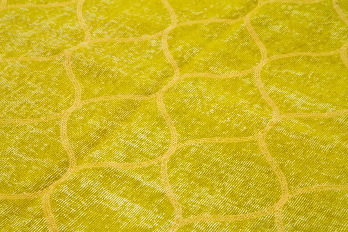 Modern Halı- Sarı Pamuk Üzerine Yün El Dokuma Halı-148x245 - Görsel 5