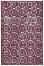 Modern Halı- Mor Pamuk Üzerine Yün El Dokuma Halı-212x316