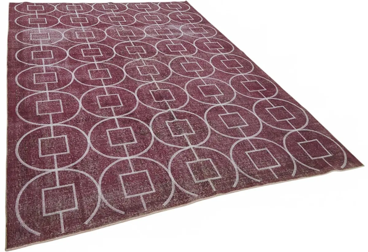 Modern Halı- Mor Pamuk Üzerine Yün El Dokuma Halı-212x316 - Görsel 2