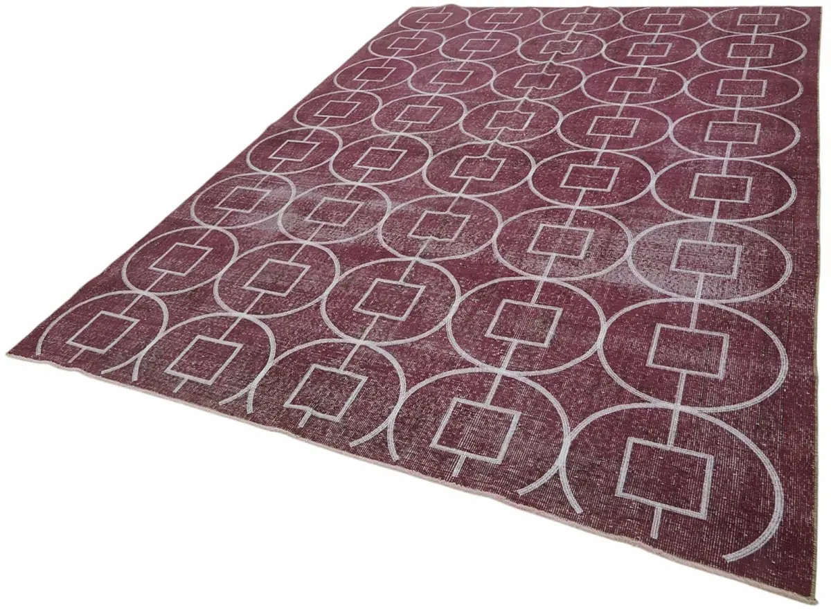 Modern Halı- Mor Pamuk Üzerine Yün El Dokuma Halı-212x316 - Görsel 3