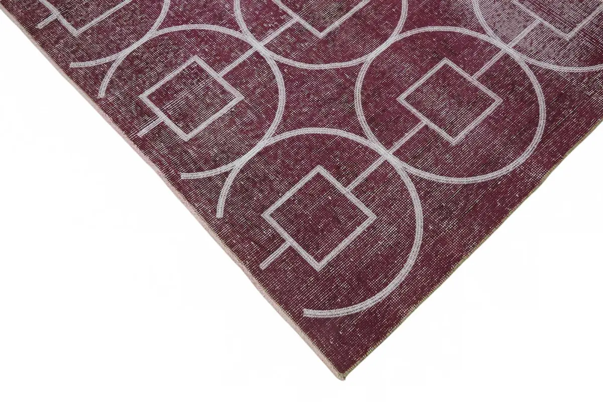 Modern Halı- Mor Pamuk Üzerine Yün El Dokuma Halı-212x316 - Görsel 4