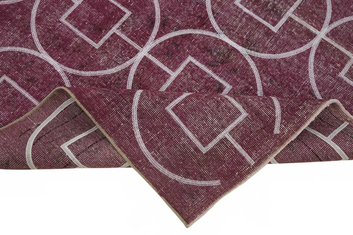 Modern Halı- Mor Pamuk Üzerine Yün El Dokuma Halı-212x316 - Görsel 6