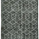 Modern Halı- Siyah Pamuk Üzerine Yün El Dokuma Halı-210x298