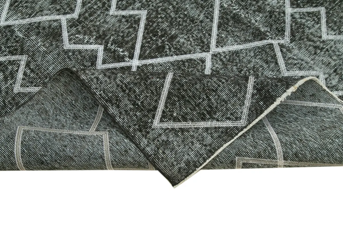 Modern Halı- Siyah Pamuk Üzerine Yün El Dokuma Halı-210x298 - Görsel 6