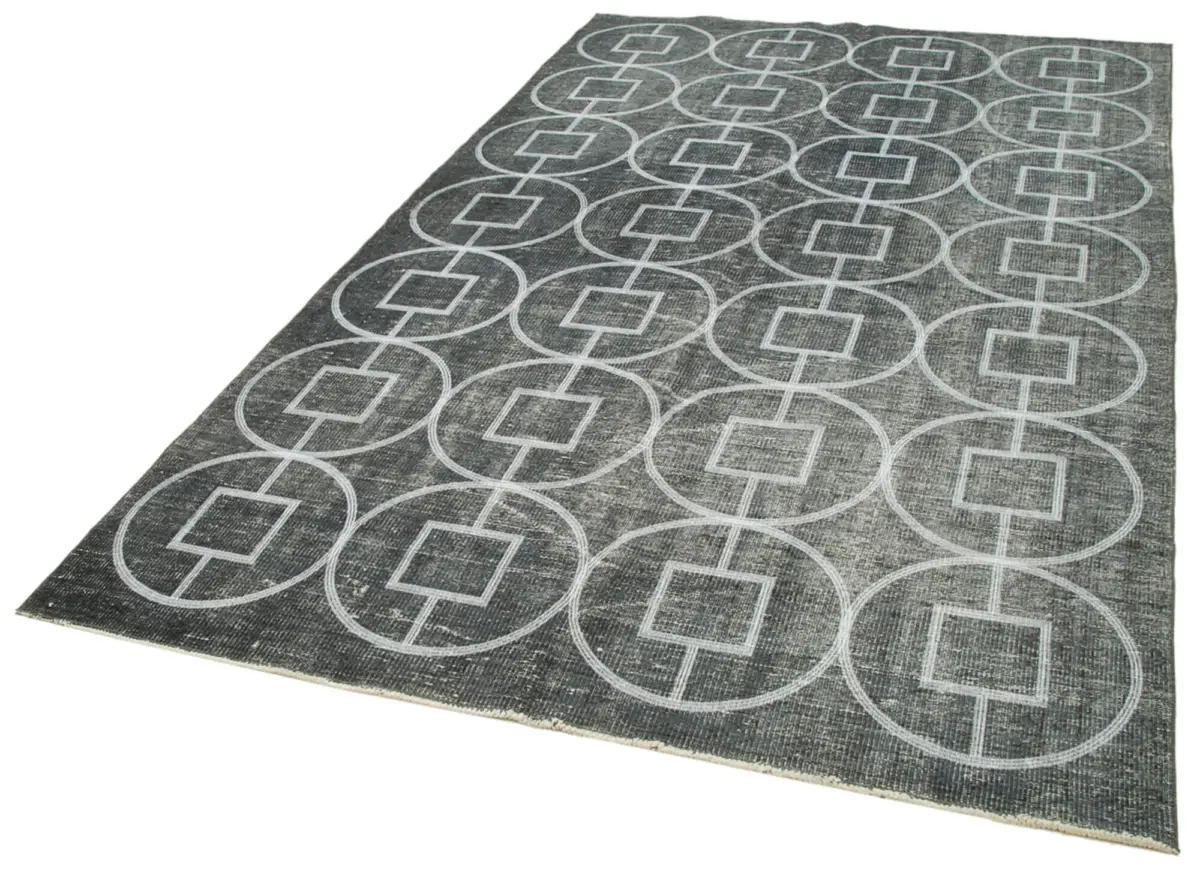 Modern Halı- Gri Pamuk Üzerine Yün El Dokuma Halı-176x297 - Görsel 3