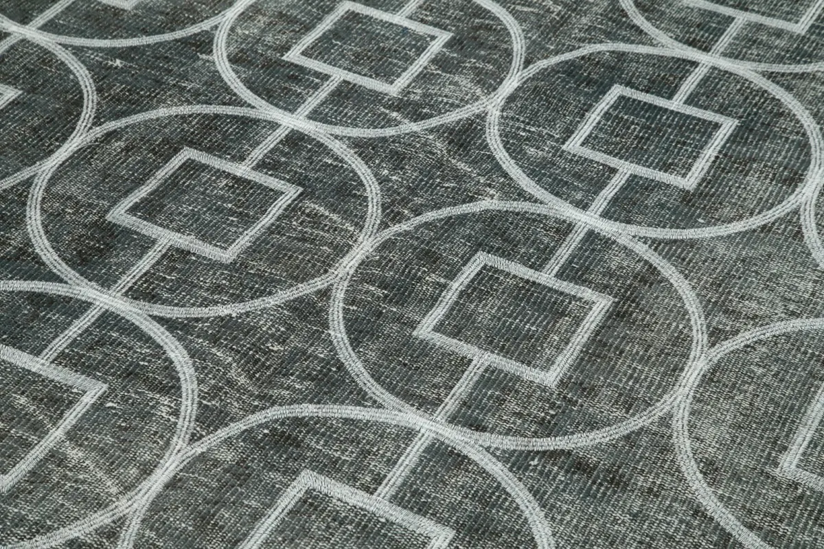 Modern Halı- Gri Pamuk Üzerine Yün El Dokuma Halı-176x297 - Görsel 5