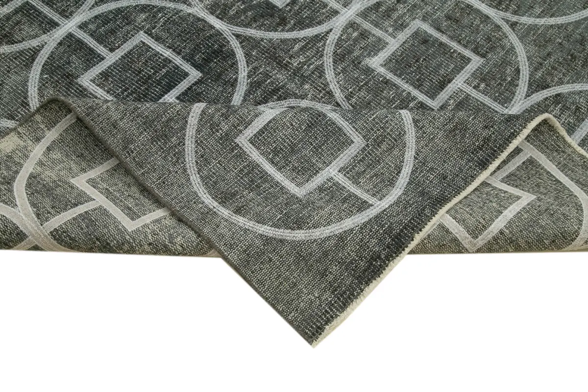 Modern Halı- Gri Pamuk Üzerine Yün El Dokuma Halı-176x297 - Görsel 6