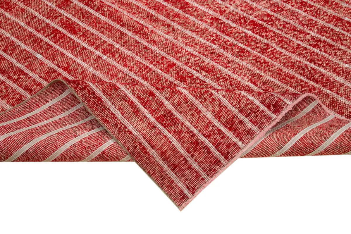 Modern Halı- Kırmızı Pamuk Üzerine Yün El Dokuma Halı-212x310 - Görsel 6