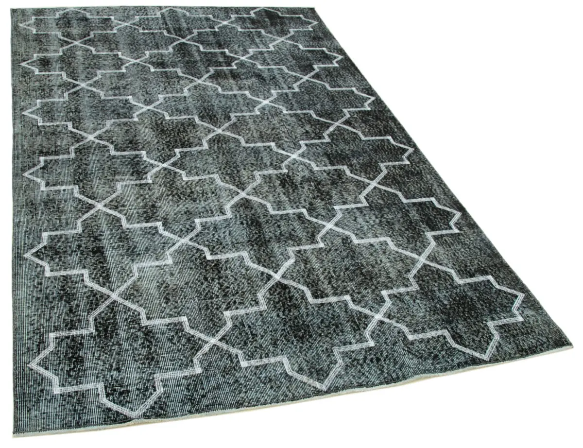 Modern Halı- Siyah Pamuk Üzerine Yün El Dokuma Halı-150x243 - Görsel 2