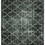 Modern Halı- Siyah Pamuk Üzerine Yün El Dokuma Halı-244x326