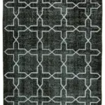 Modern Halı- Siyah Pamuk Üzerine Yün El Dokuma Halı-165x285