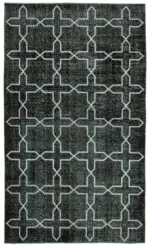 Modern Halı- Siyah Pamuk Üzerine Yün El Dokuma Halı-165x285