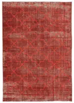 Modern Halı- Kırmızı Pamuk Üzerine Yün El Dokuma Halı-203x287