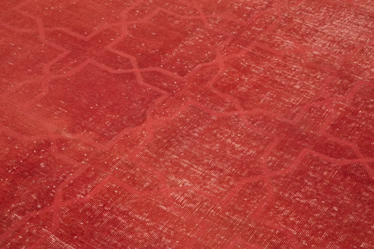 Modern Halı- Kırmızı Pamuk Üzerine Yün El Dokuma Halı-200x290 - Görsel 5