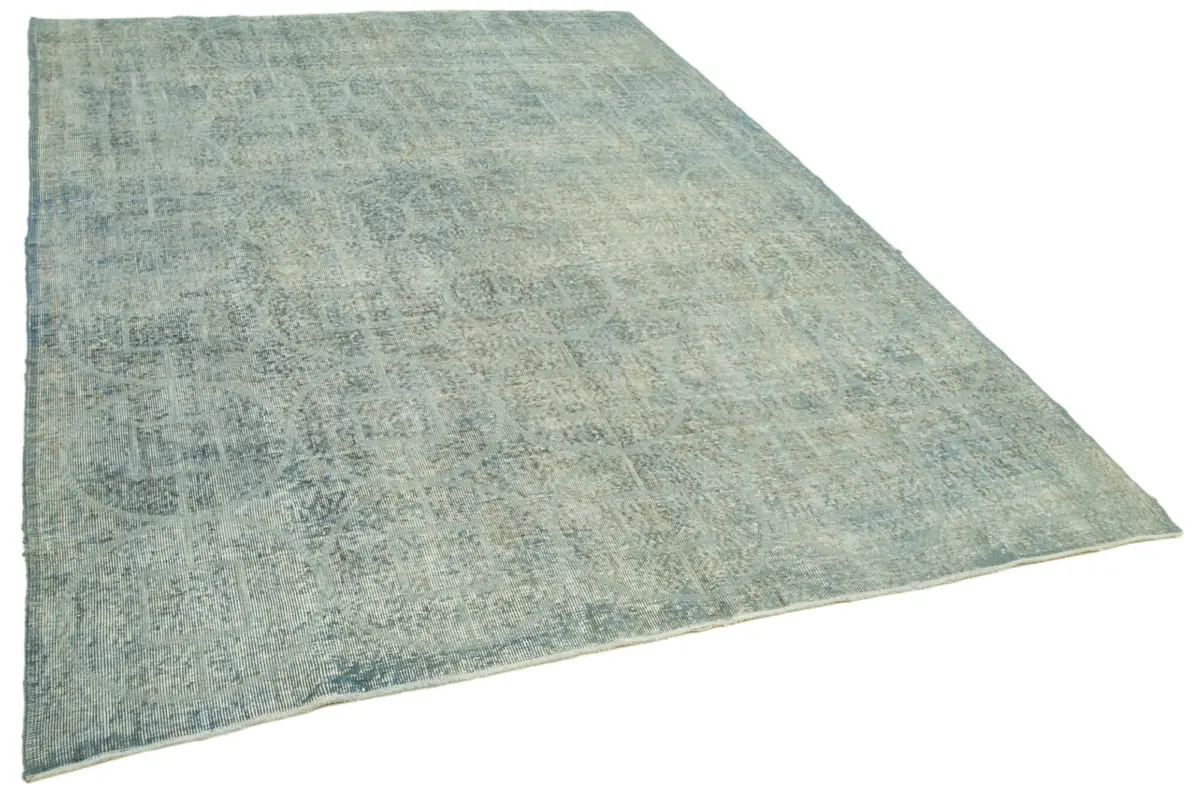 Modern Halı- Mavi Pamuk Üzerine Yün El Dokuma Halı-220x297 - Görsel 2