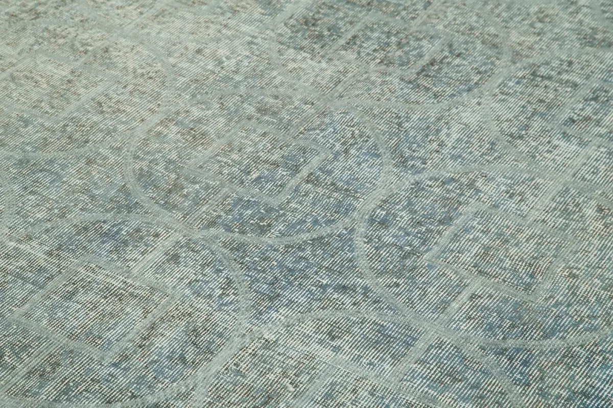 Modern Halı- Mavi Pamuk Üzerine Yün El Dokuma Halı-220x297 - Görsel 5