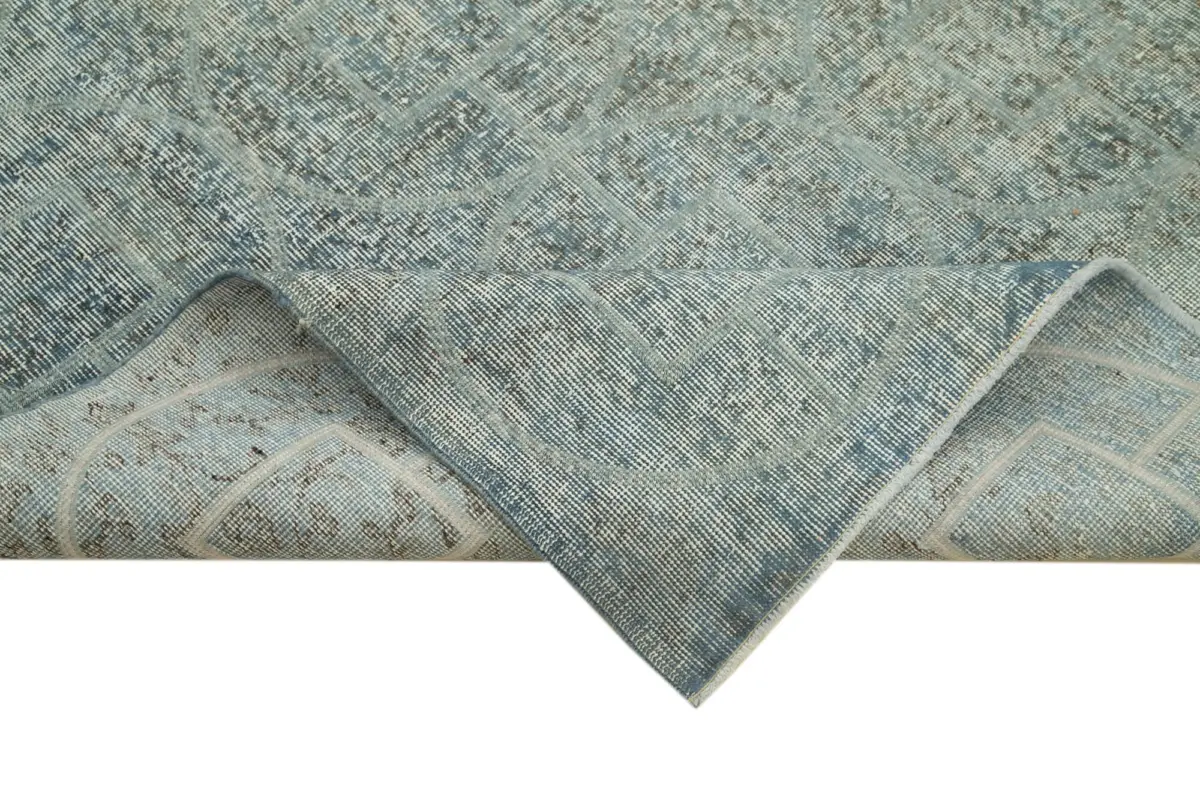 Modern Halı- Mavi Pamuk Üzerine Yün El Dokuma Halı-220x297 - Görsel 6