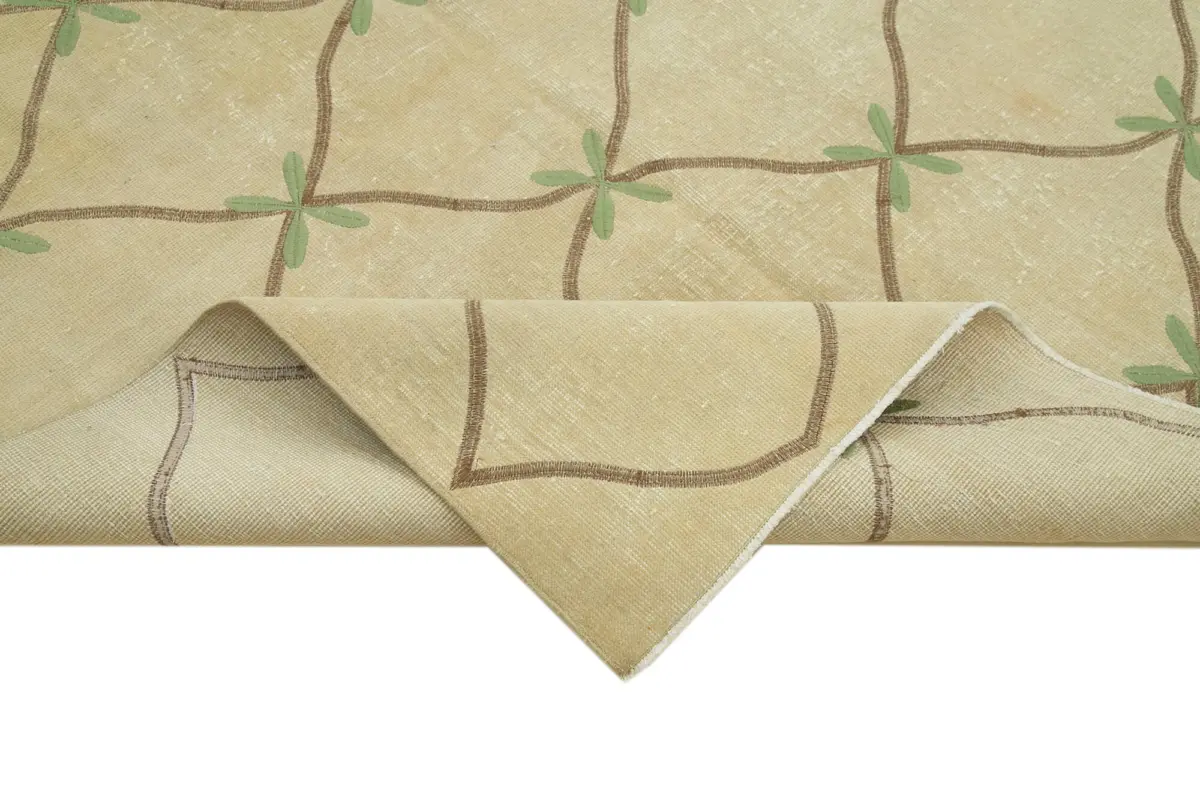 Modern Halı- Bej Pamuk Üzerine Yün El Dokuma Halı-165x286 - Görsel 6