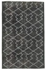 Modern Halı- Gri Pamuk Üzerine Yün El Dokuma Halı-167x272