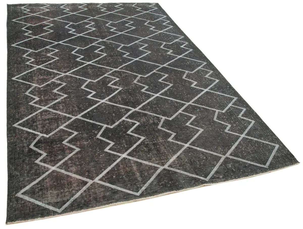 Modern Halı- Gri Pamuk Üzerine Yün El Dokuma Halı-167x272 - Görsel 2