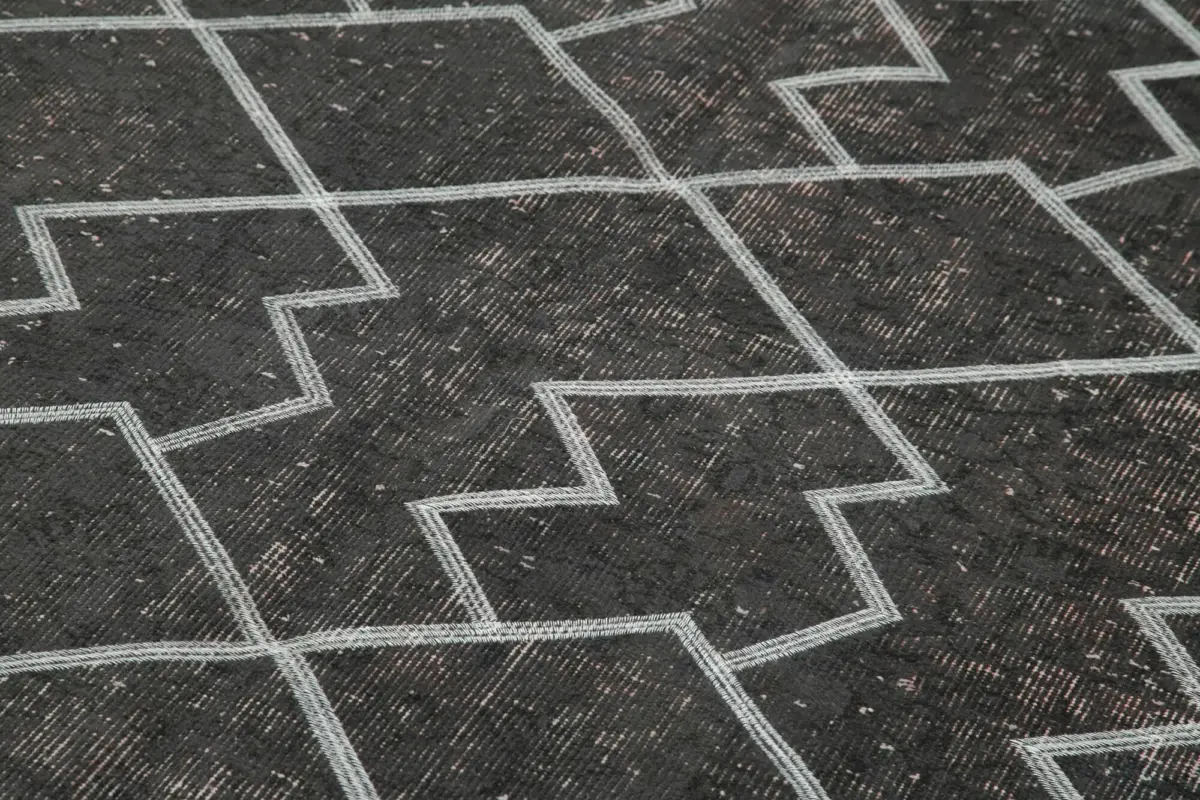 Modern Halı- Gri Pamuk Üzerine Yün El Dokuma Halı-167x272 - Görsel 5