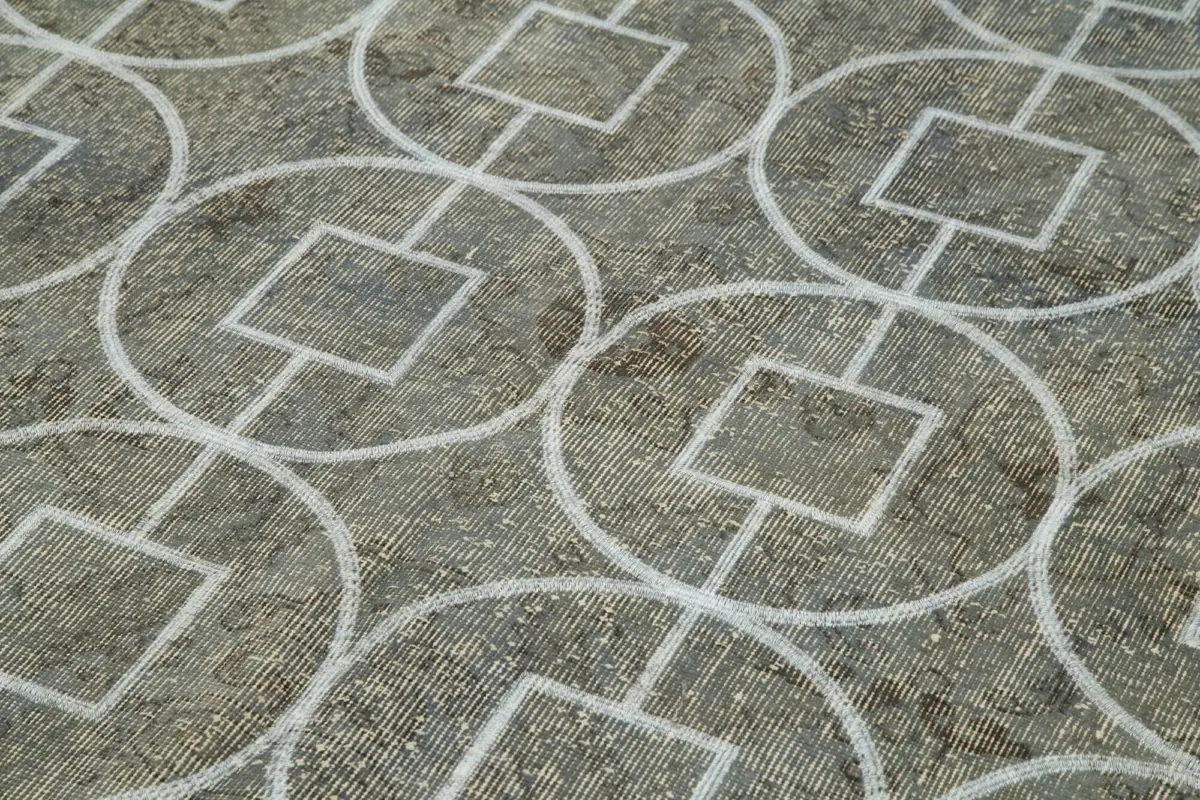 Modern Halı- Gri Pamuk Üzerine Yün El Dokuma Halı-163x291 - Görsel 5