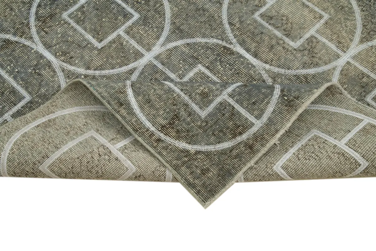 Modern Halı- Gri Pamuk Üzerine Yün El Dokuma Halı-163x291 - Görsel 6