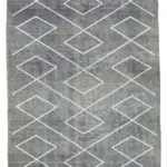 Modern Halı- Gri Pamuk Üzerine Yün El Dokuma Halı-154x276