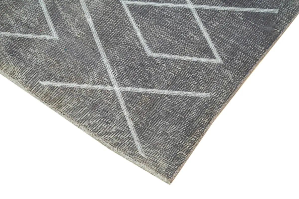 Modern Halı- Gri Pamuk Üzerine Yün El Dokuma Halı-154x276 - Görsel 4