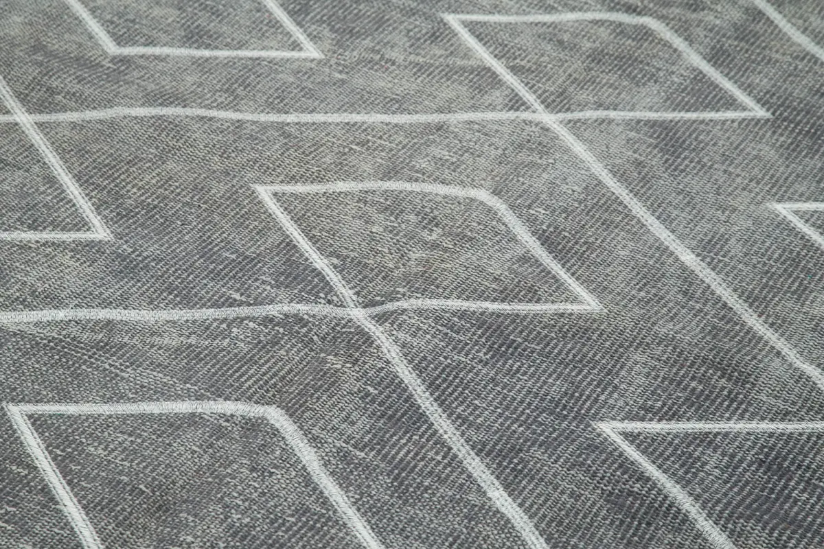 Modern Halı- Gri Pamuk Üzerine Yün El Dokuma Halı-154x276 - Görsel 5