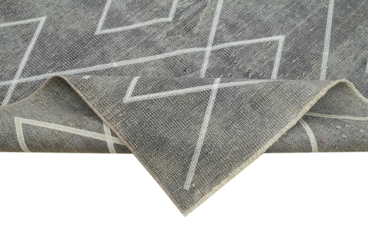 Modern Halı- Gri Pamuk Üzerine Yün El Dokuma Halı-154x276 - Görsel 6