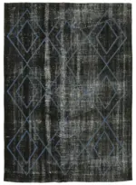 Modern Halı- Siyah Pamuk Üzerine Yün El Dokuma Halı-180x264