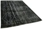 Modern Halı- Siyah Pamuk Üzerine Yün El Dokuma Halı-180x264 - Görsel 2