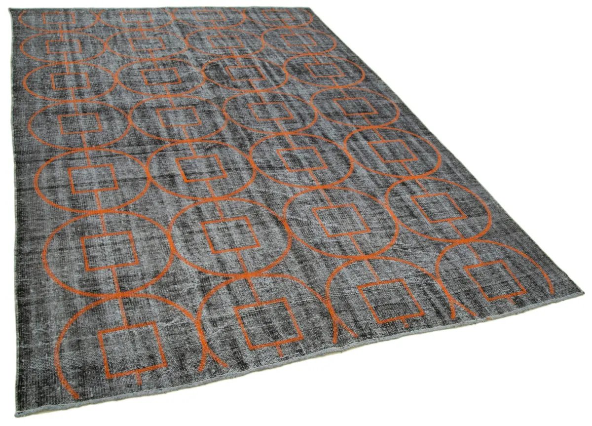 Modern Halı- Siyah Pamuk Üzerine Yün El Dokuma Halı-177x270 - Görsel 2