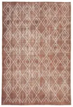 Modern Halı- Kahverengi Pamuk Üzerine Yün El Dokuma Halı-208x308