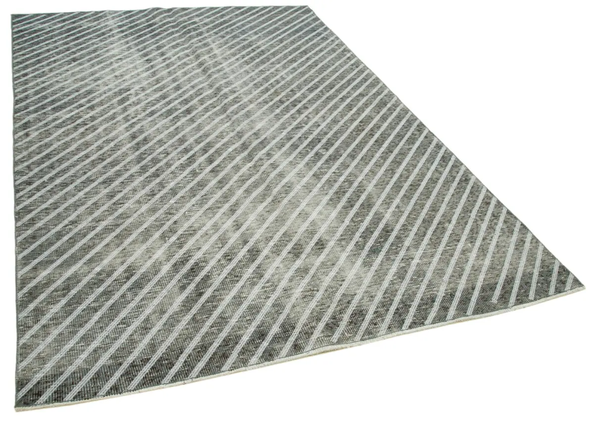 Modern Halı- Gri Pamuk Üzerine Yün El Dokuma Halı-180x262 - Görsel 2