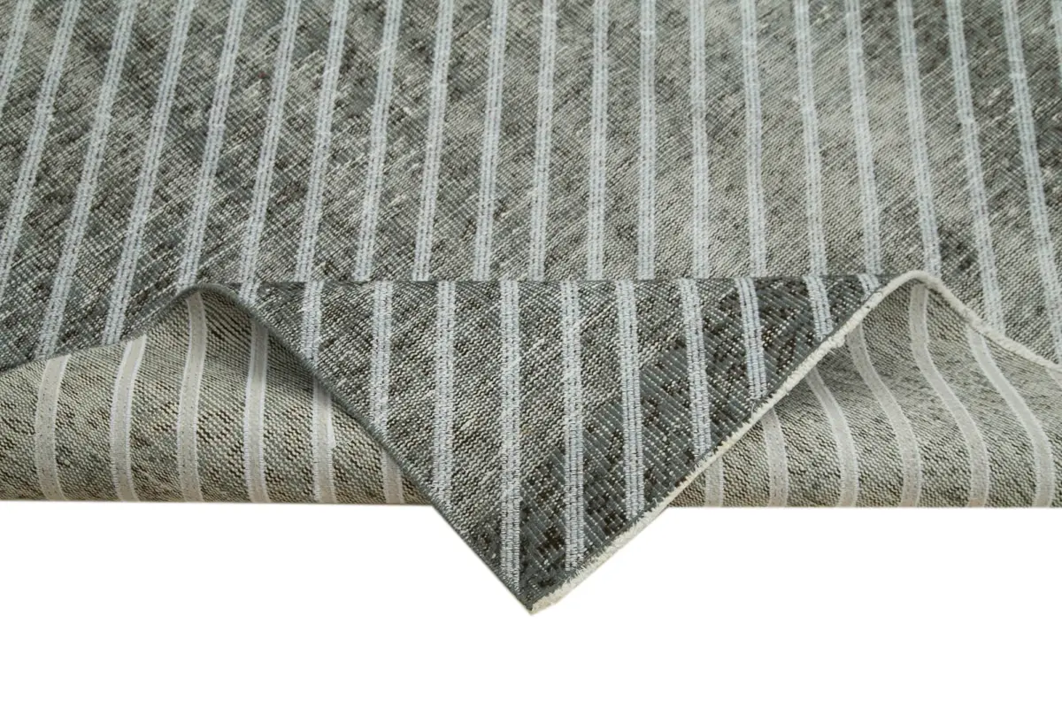 Modern Halı- Gri Pamuk Üzerine Yün El Dokuma Halı-180x262 - Görsel 6