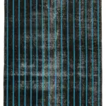 Modern Halı- Siyah Pamuk Üzerine Yün El Dokuma Halı-140x260