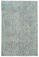 Modern Halı- Mavi Pamuk Üzerine Yün El Dokuma Halı-207x312