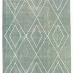 Modern Halı- Mavi Pamuk Üzerine Yün El Dokuma Halı-153x255