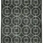 Modern Halı- Siyah Pamuk Üzerine Yün El Dokuma Halı-172x287