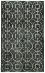 Modern Halı- Siyah Pamuk Üzerine Yün El Dokuma Halı-172x287