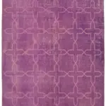 Modern Halı- Mor Pamuk Üzerine Yün El Dokuma Halı-201x304