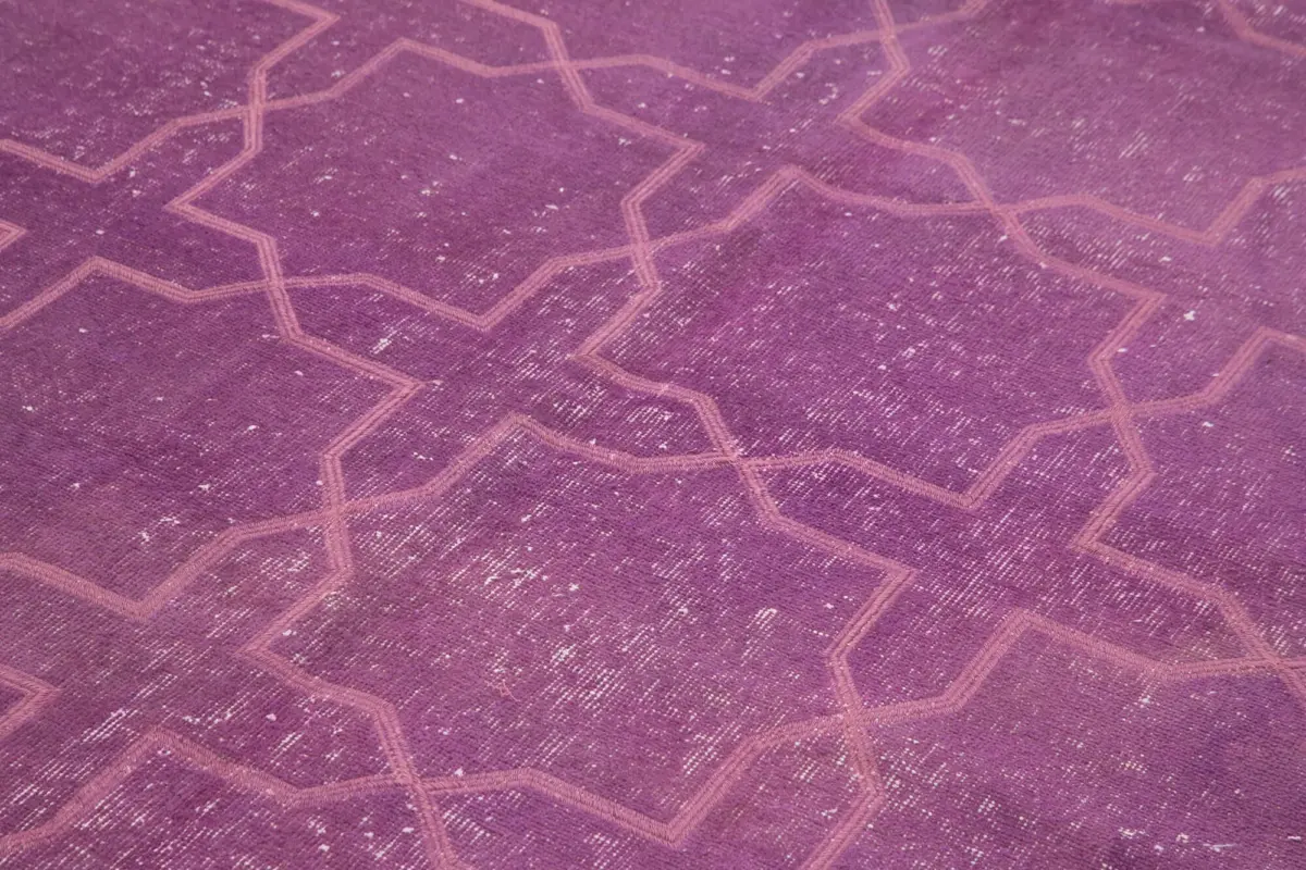 Modern Halı- Mor Pamuk Üzerine Yün El Dokuma Halı-201x304 - Görsel 5