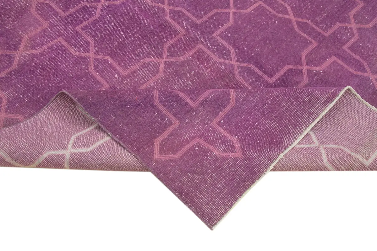 Modern Halı- Mor Pamuk Üzerine Yün El Dokuma Halı-201x304 - Görsel 6